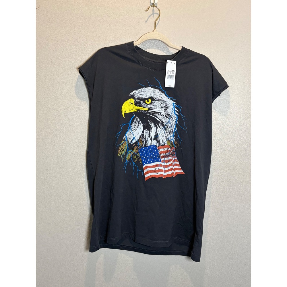 Ripple Junction Mens XL Eagle American Flag Muscle Tee Sleeveless Graphic Shirt